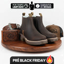 [Kit 4 em 1] Bota Masculina Ortopédica Fazenda de Cano Curto em Couro Legítimo com Boné Modão, Cinto e Carteira GRÁTIS