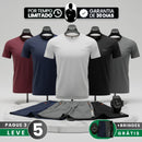 [Leva 5, Paga Só 3!] Camiseta Polo Masculina Bravon de Alta Qualidade em Seda Mulberry, Poliéster e Spandex + 3 Bermudas e 1 Relógio Tático GRÁTIS