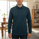 [Leve 4, Pague Só 2] Camisa Polo Masculina Ravelli Manga Longa em Poliéster com Forro Térmico Flanelado + BRINDES: 4 Cuecas, Relógio e Cinto